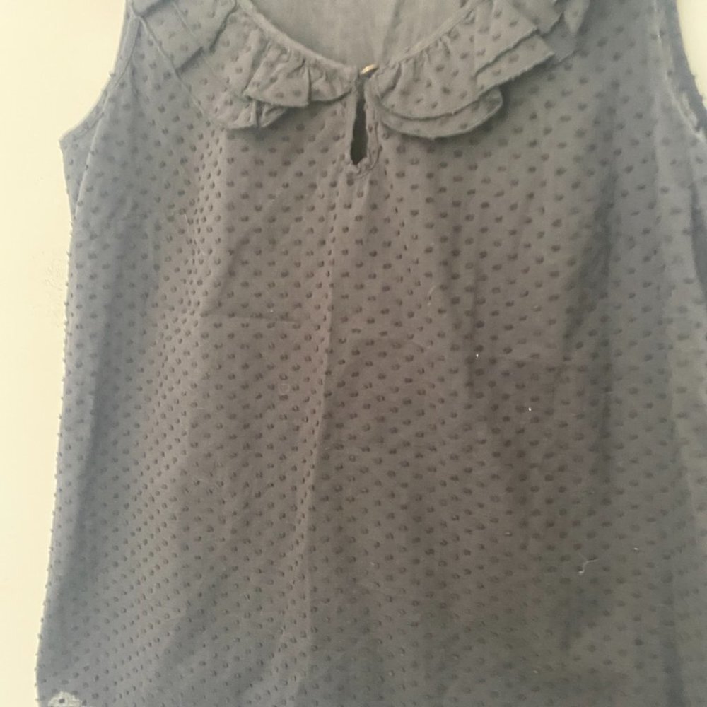 Tocca Black Ruffle Tank Blouse - Picture 2 of 4